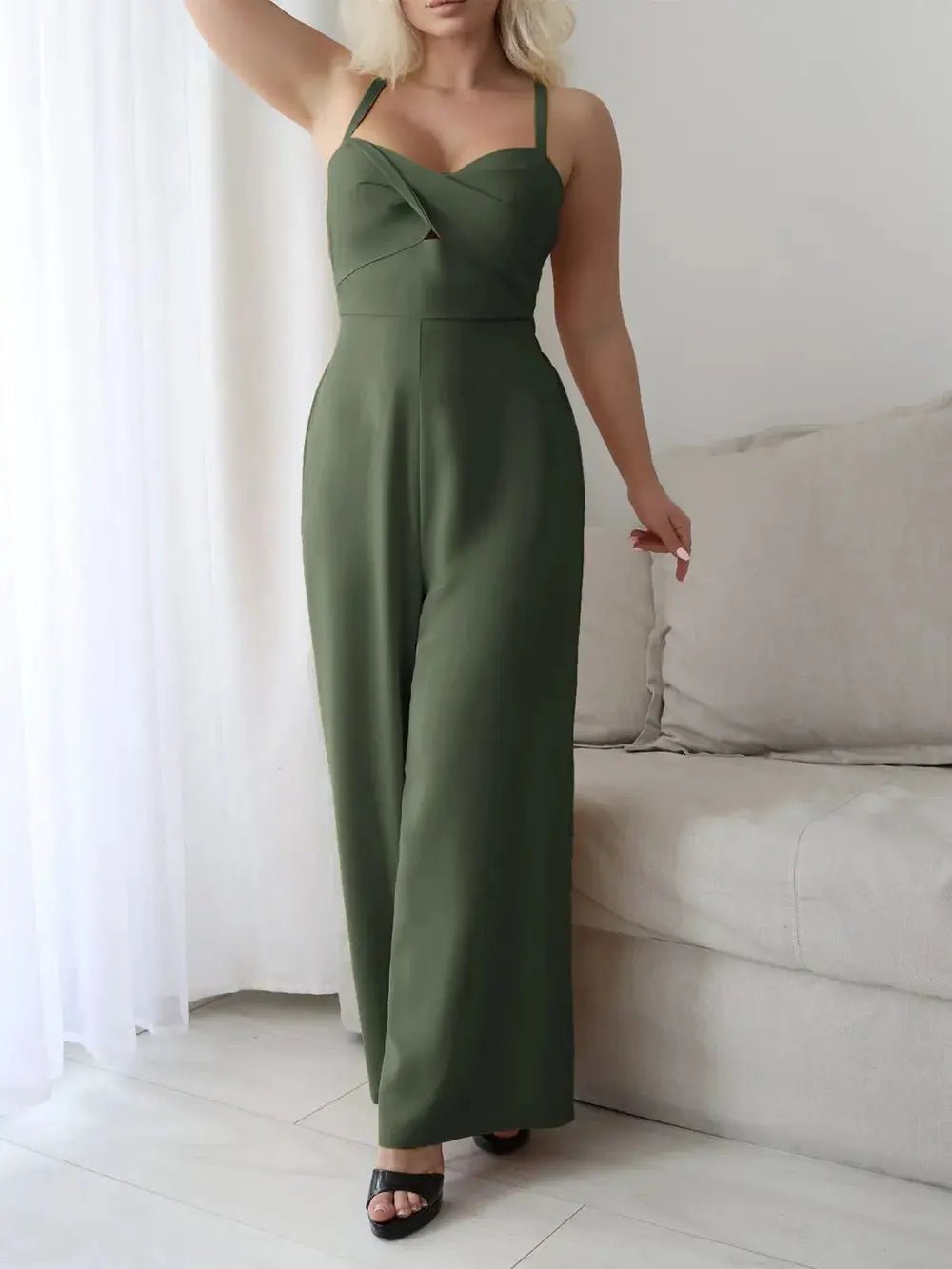 Devine Tie Back Backless Crisscross Jumpsuit - Couture Envy