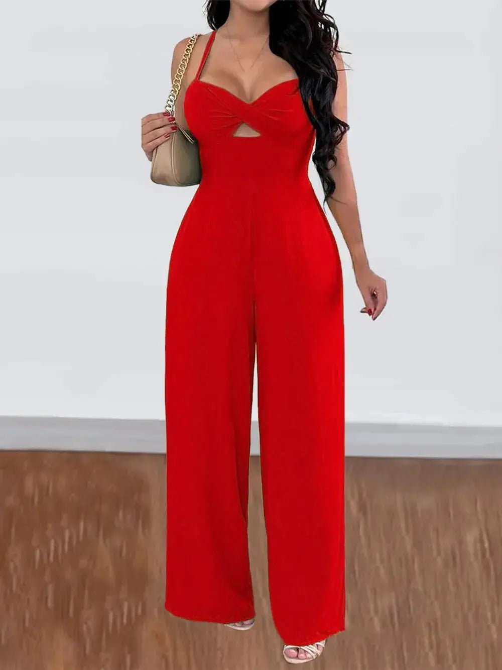 Devine Tie Back Backless Crisscross Jumpsuit - Couture Envy