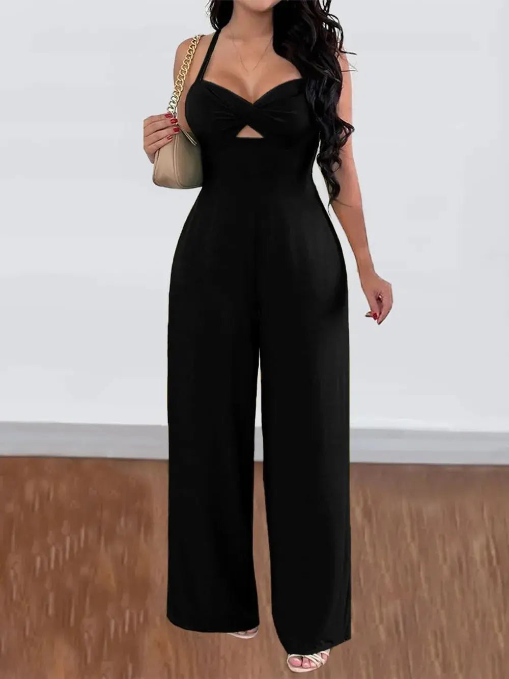 Devine Tie Back Backless Crisscross Jumpsuit - Couture Envy