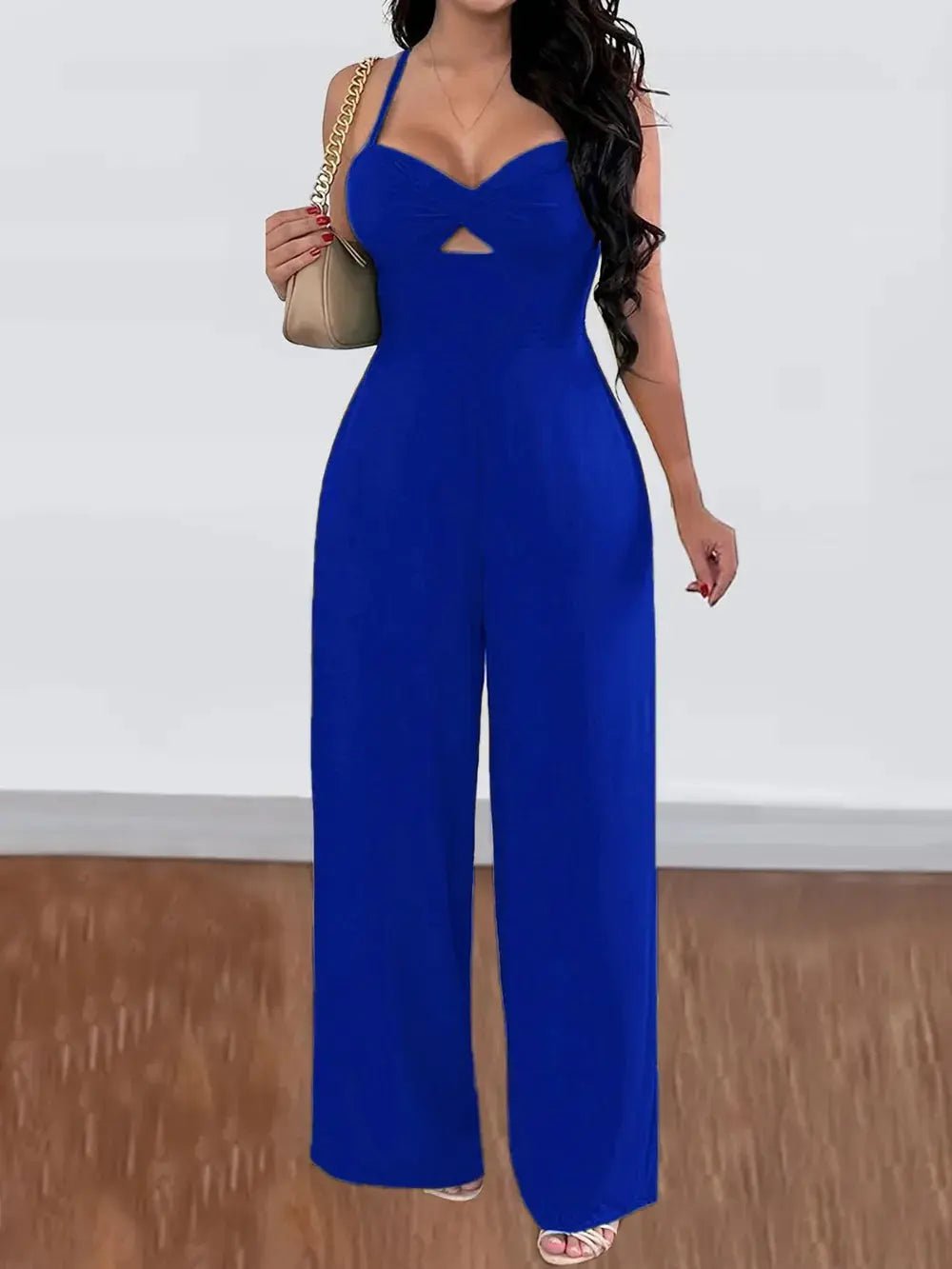 Devine Tie Back Backless Crisscross Jumpsuit - Couture Envy