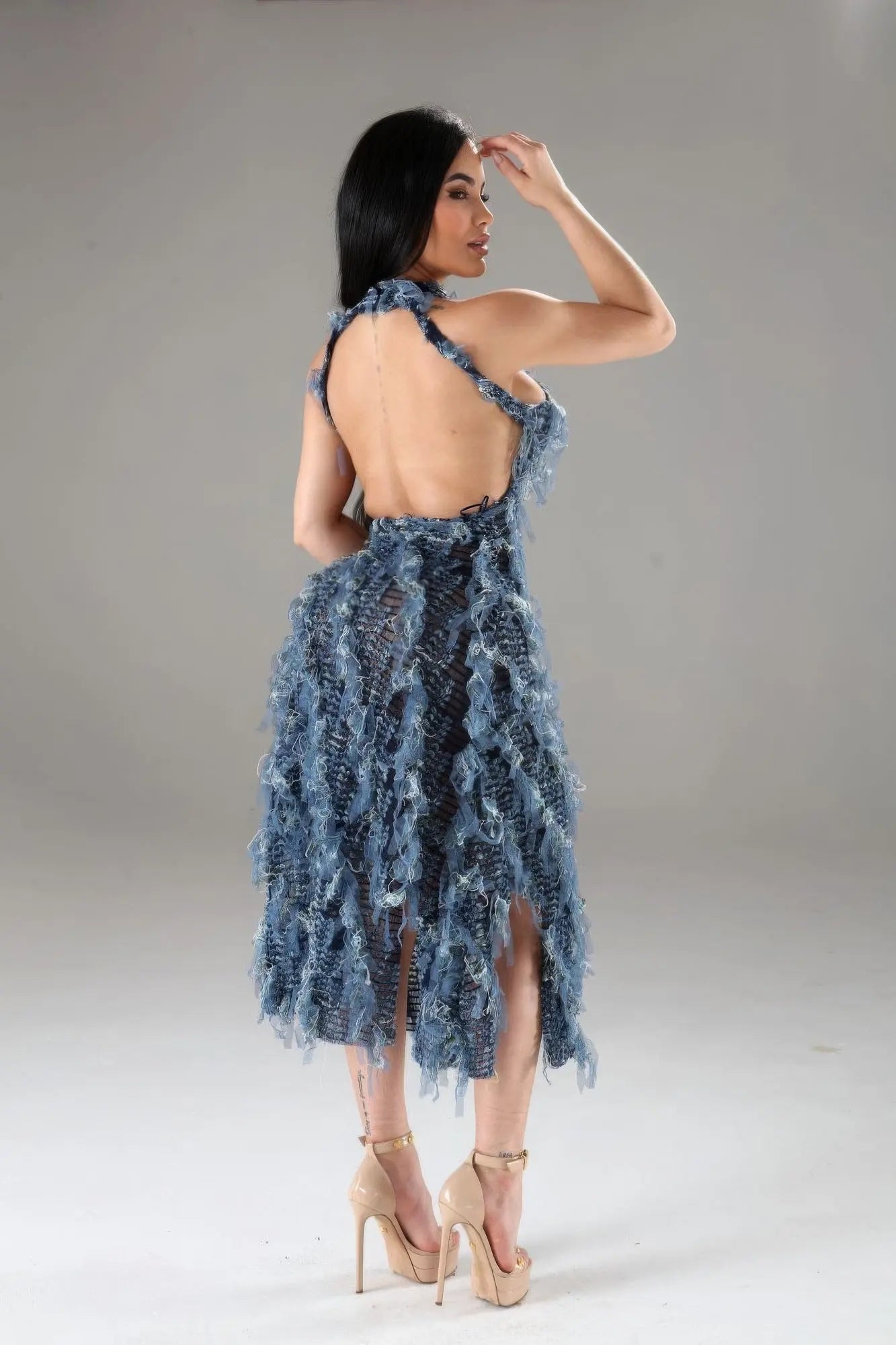Halter Ruffled Dress - Couture Envy