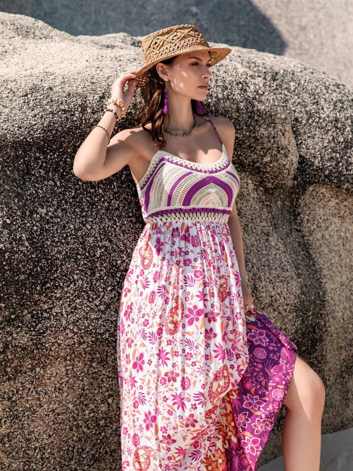 Printed Scoop Neck Cami Dress - Couture Envy