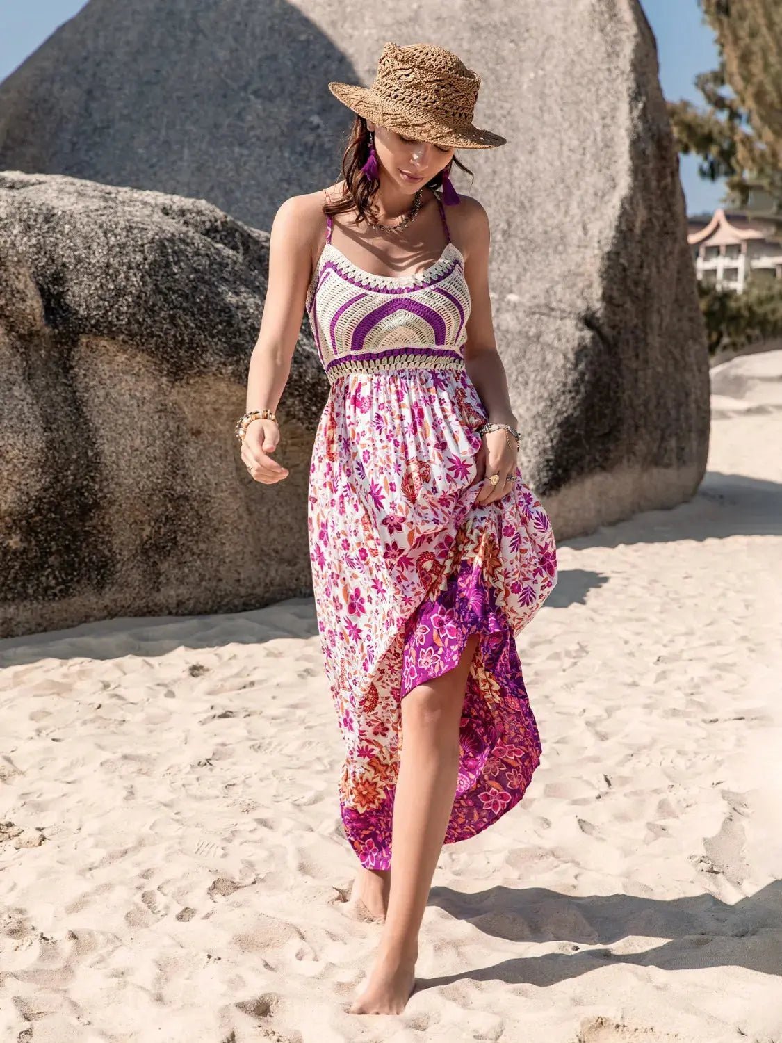 Printed Scoop Neck Cami Dress - Couture Envy