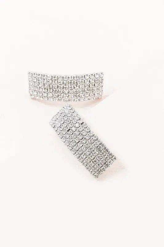 Rhinestone Curved Earrings - Couture Envy