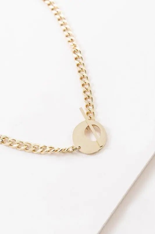 Striking Chain Collar Necklace (14K) - Couture Envy