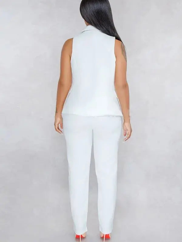 Women’s Tailored Tank Top Blazer Pants Set | Chic 2-Piece Power Look Faire