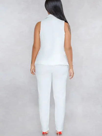Women’s Tailored Tank Top Blazer Pants Set | Chic 2-Piece Power Look Faire
