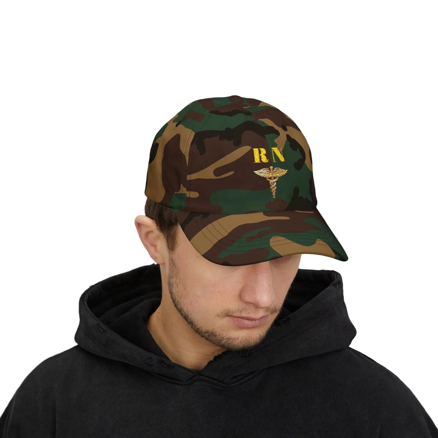 RN Camo Nurse Cap – Stylish Fashion Hat, Gift for Nurses, Military Cap | Couture Envy Printify