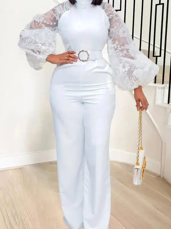 White high waist lantern sleeve bodycon dress on model.