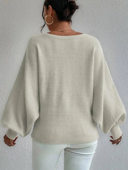 Women’s oversized balloon sleeve sweater back view