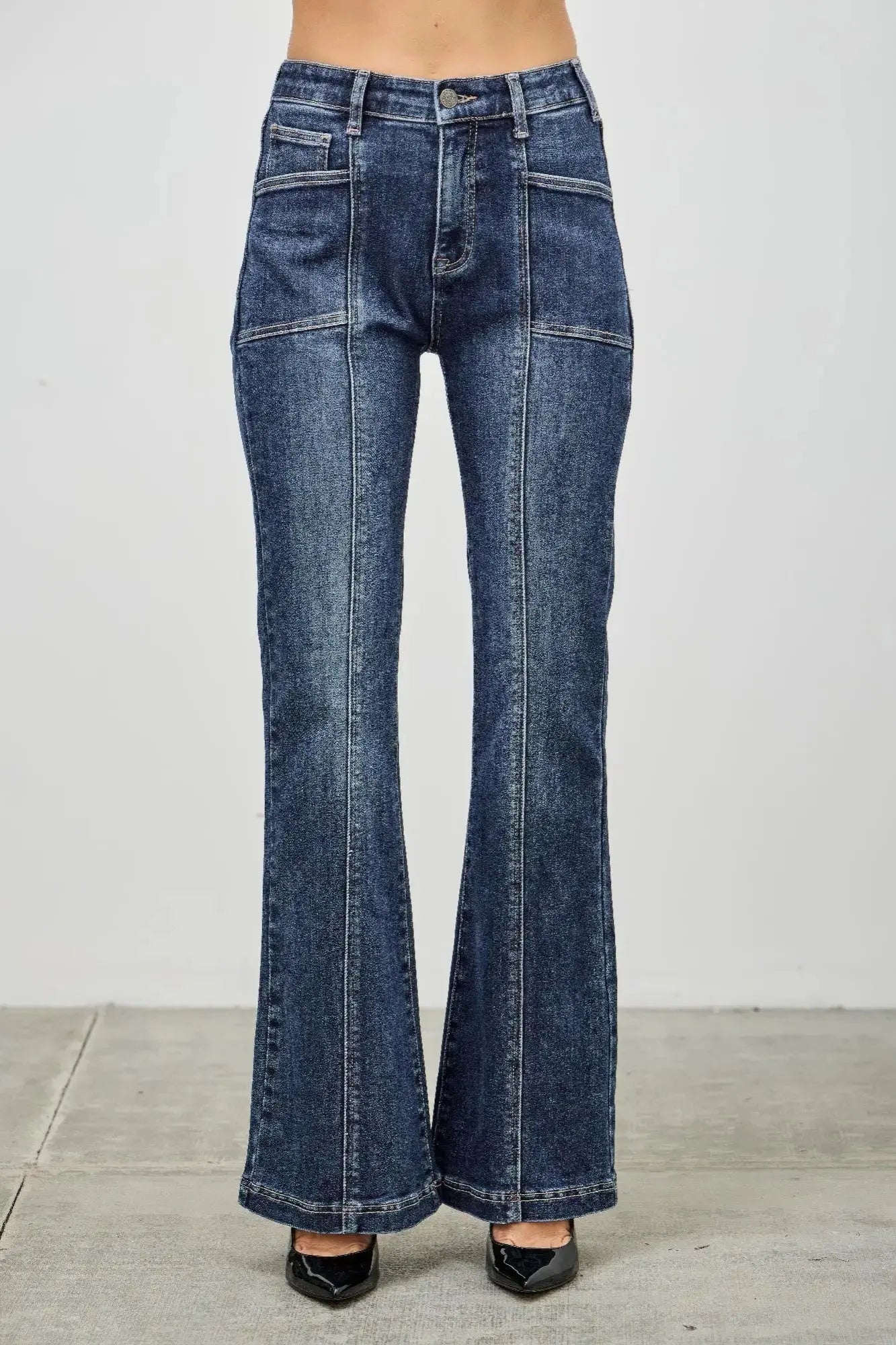 Stretch bootcut jeans full length fit