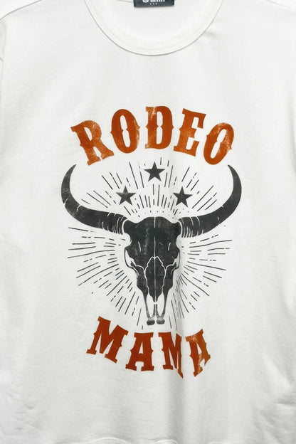 Western inspired graphic tee close up design