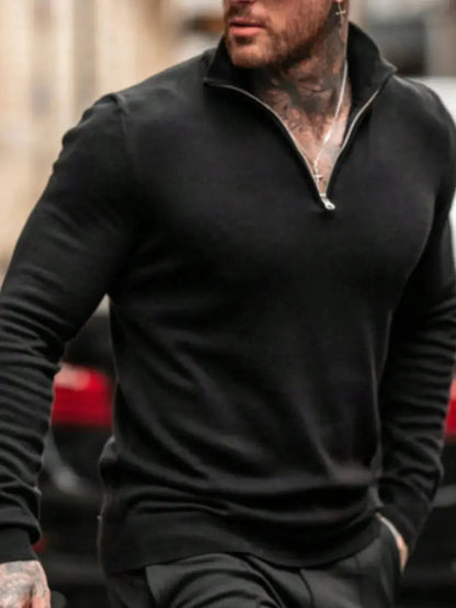 Men's Plus Size Quarter Zip Long Sleeve Sweater – Sweaters | Couture Envy