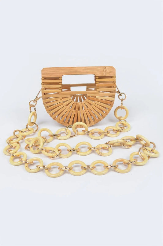 Bamboo Oversized Chain Bag - Couture Envy