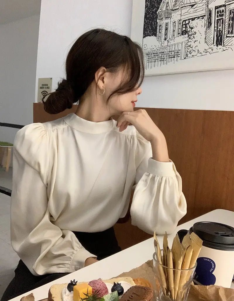 Bubble Sleeve Lace - up Blouse Top Woman - Couture Envy