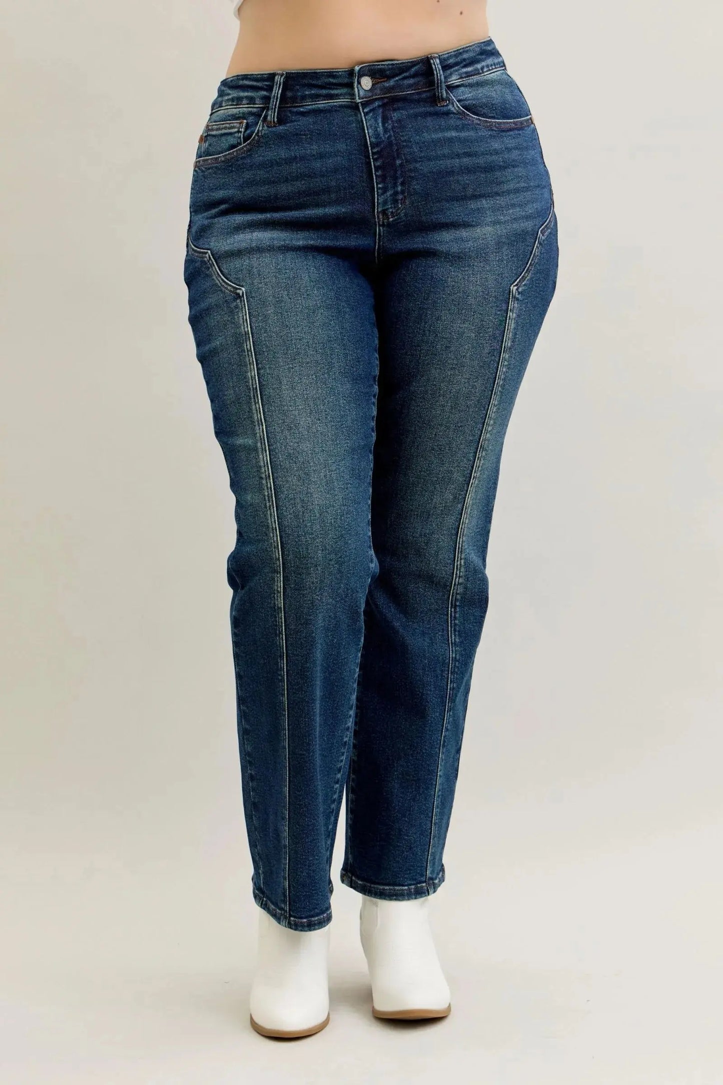 Close-up of Judy Blue denim seam detailing