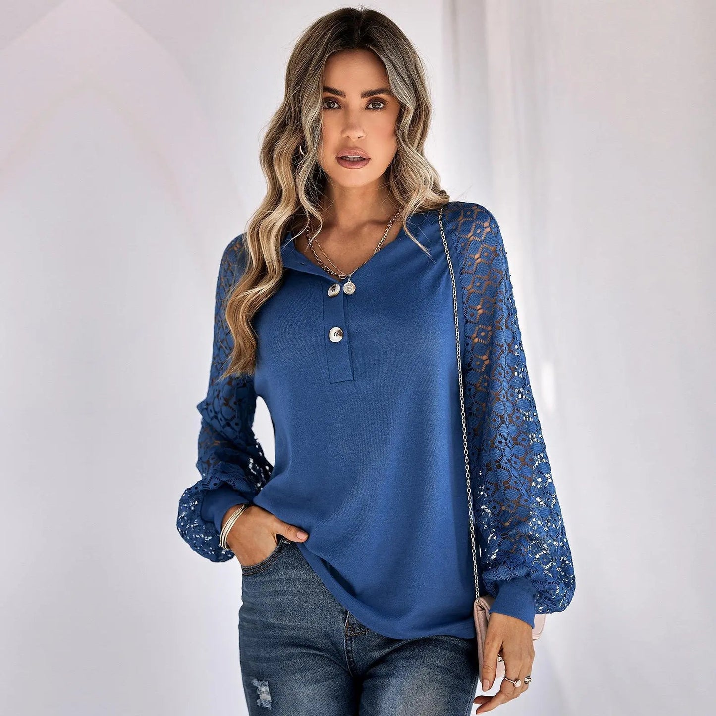 Casual Lace Button Top Women - Couture Envy
