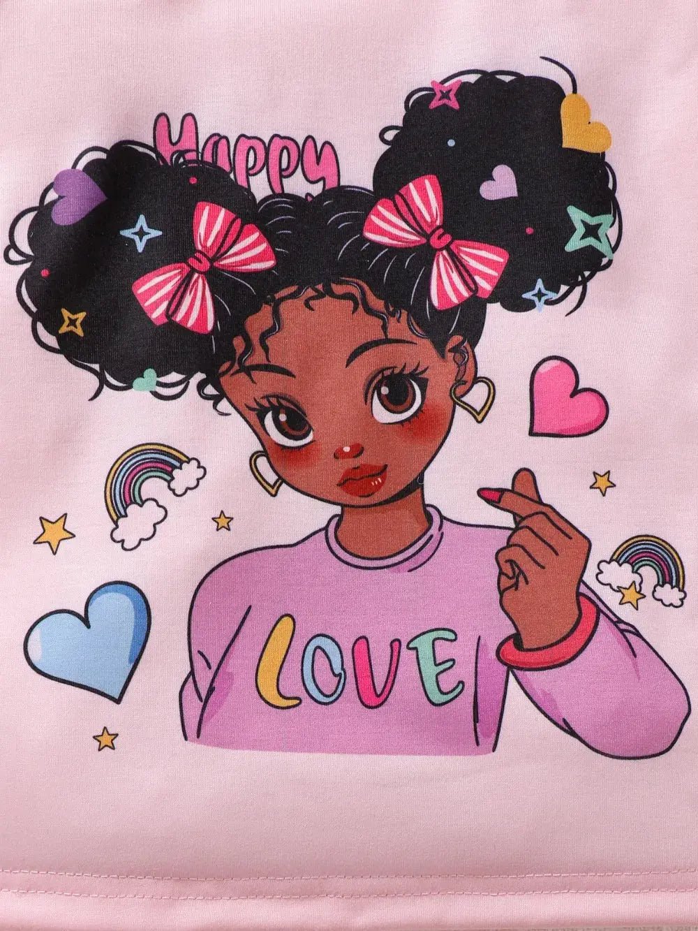 Children's Cartoon Graphic Top and Pants Set - Couture Envy