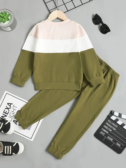 Children's Color Block Top and Pants Set - Couture Envy