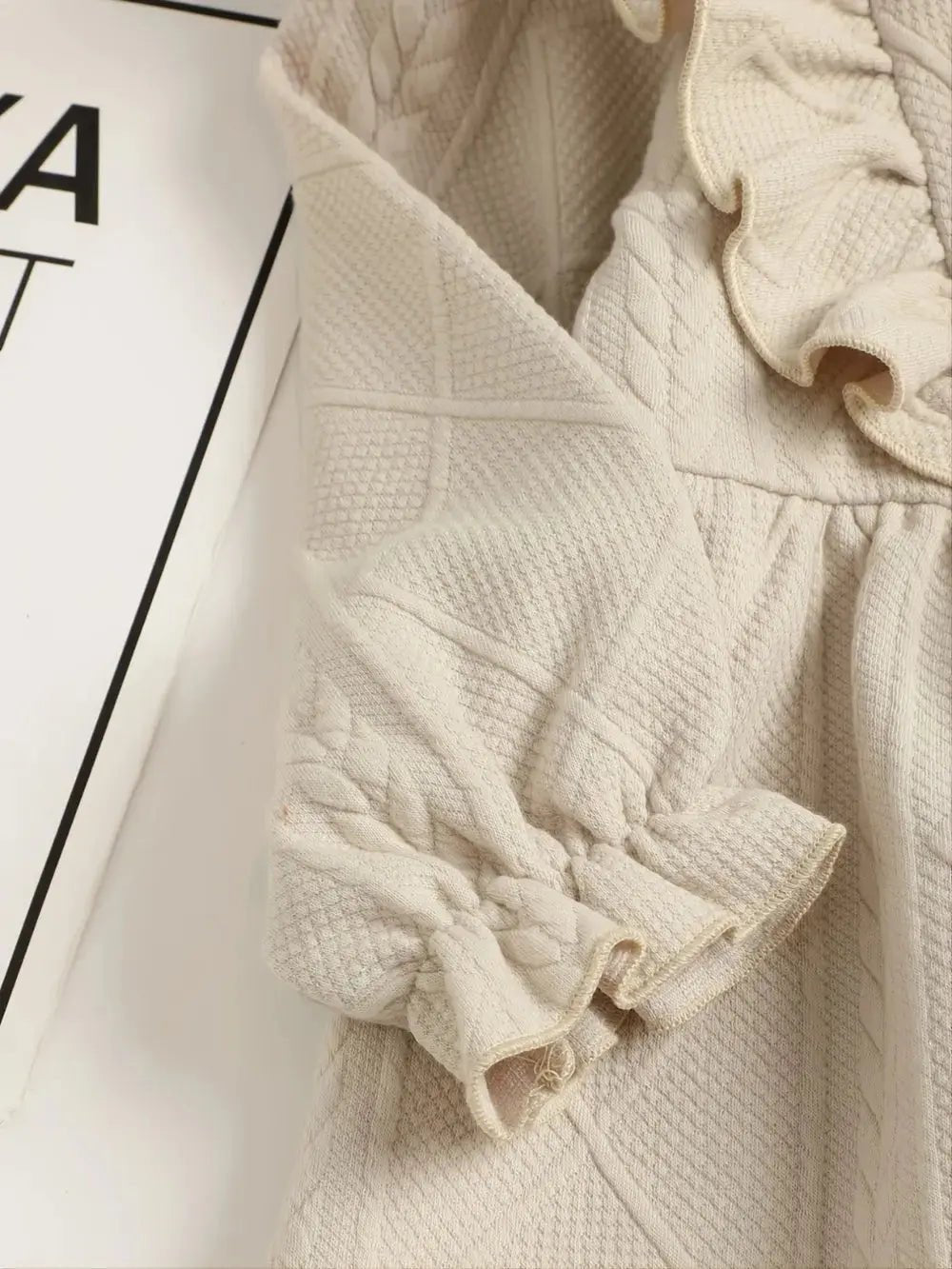 Children's Ruffled Bow Collared Neck Dress - Couture Envy