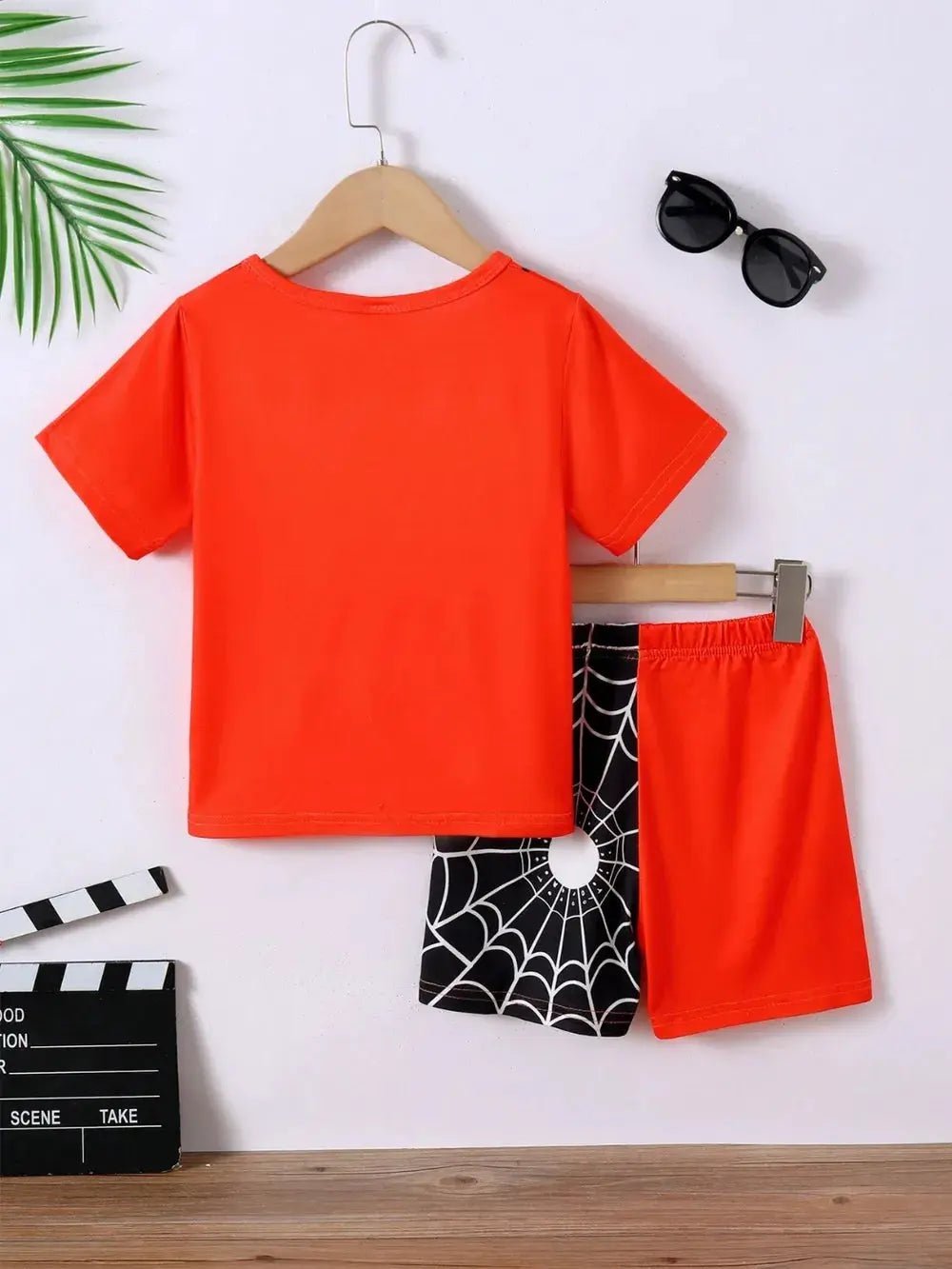 Children's Spider Round Neck Short Sleeve T-Shirt and Pants Set - Couture Envy