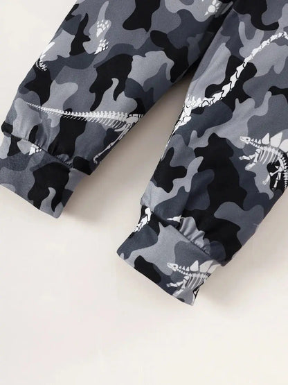 Children's Striped Camouflage Pants close up of bottoms.