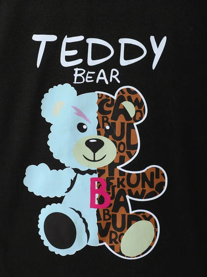 Children's Teddy Bear Round Neck Top and Pants Set - Couture Envy