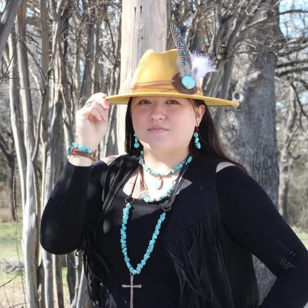Chunky Turquoise Necklace Teardrop Pendant - Couture Envy