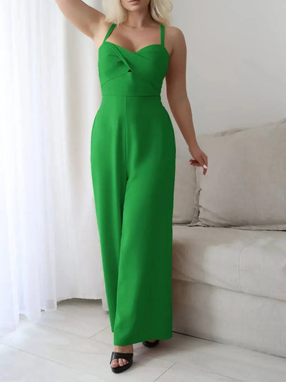 Devine Tie Back Backless Crisscross Jumpsuit - Couture Envy