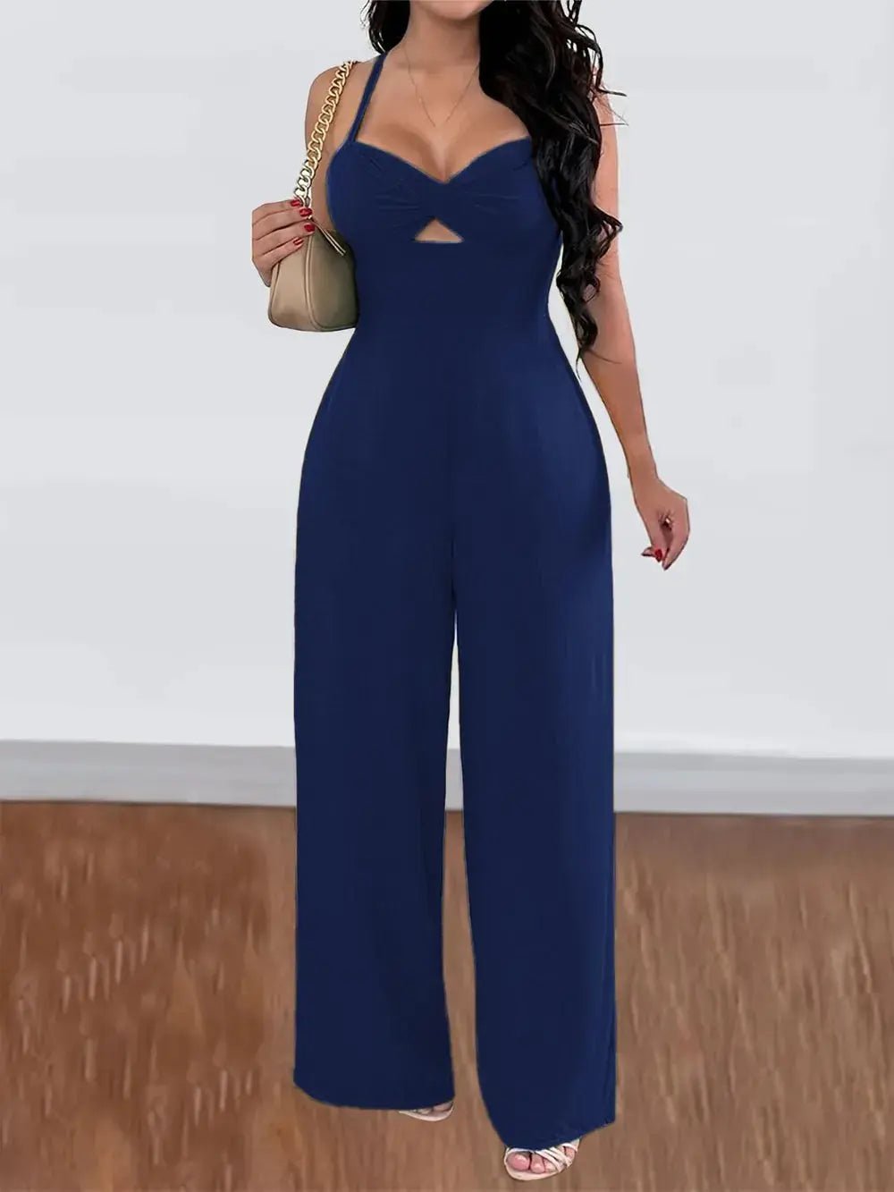 Devine Tie Back Backless Crisscross Jumpsuit - Couture Envy