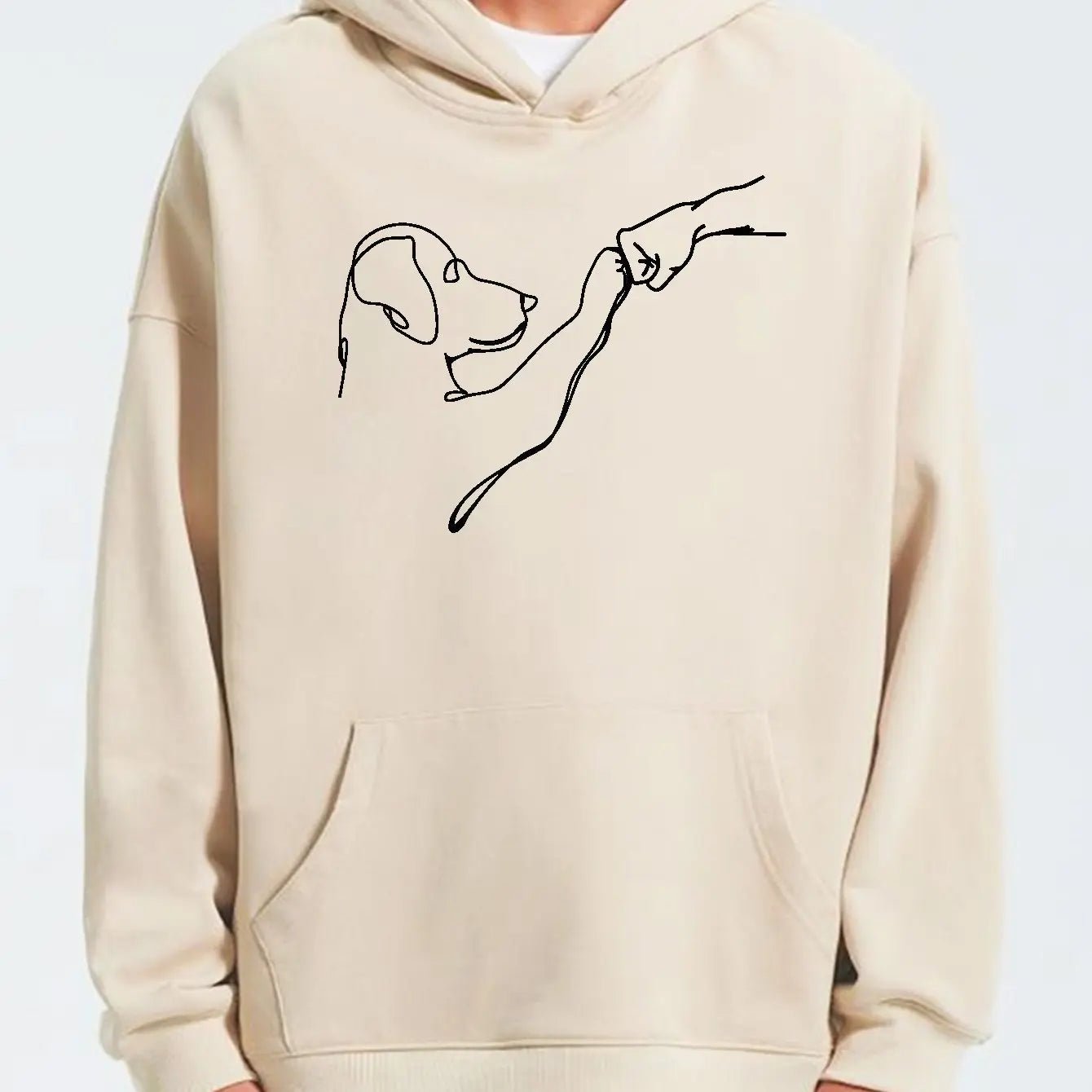Dog And Man Printed Hoodie - Couture Envy