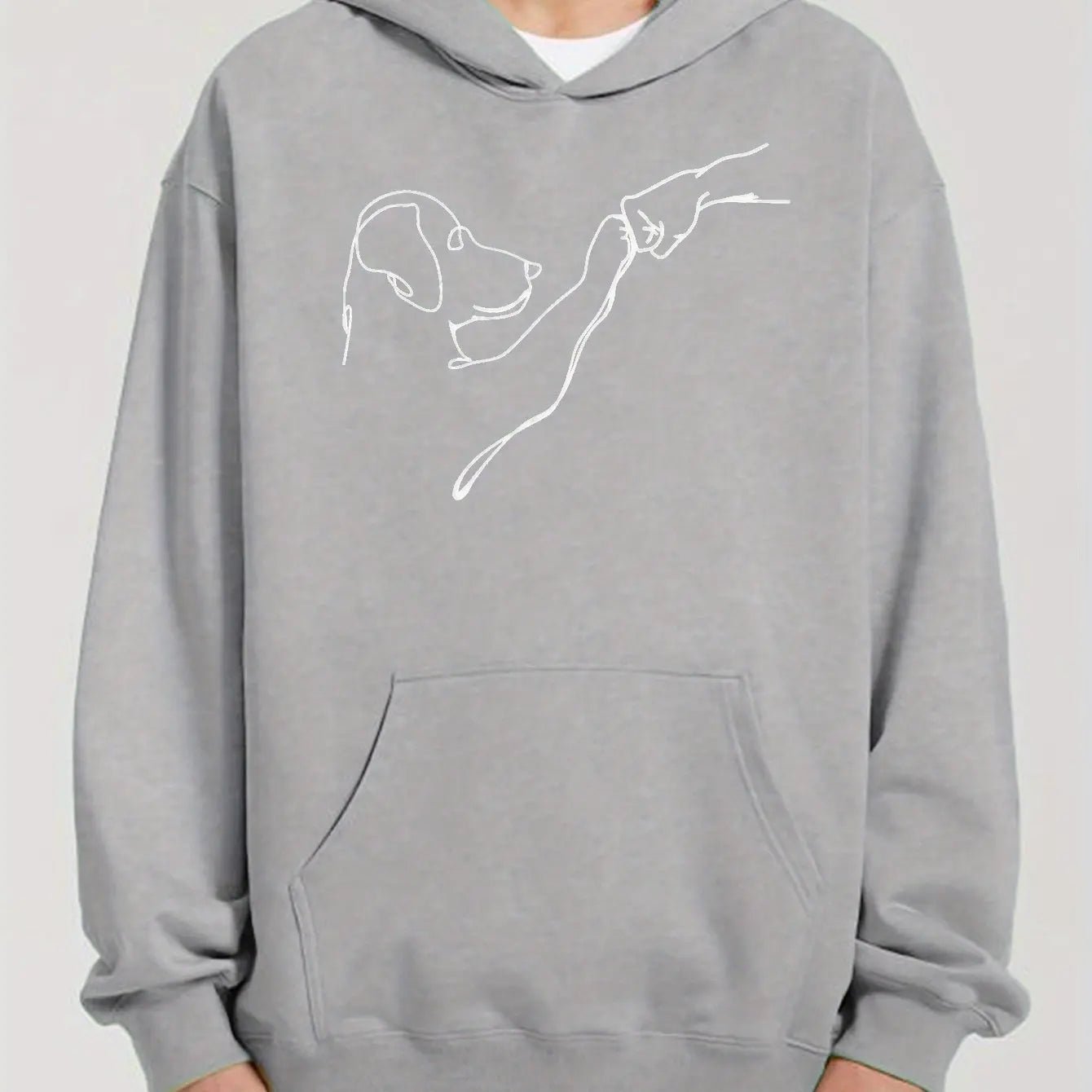 Dog And Man Printed Hoodie - Couture Envy