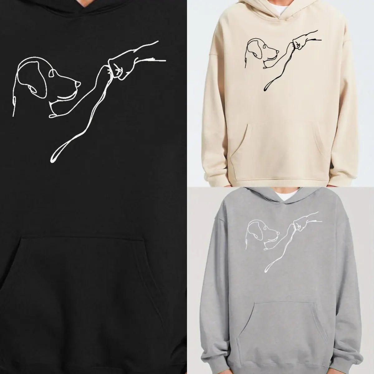 Dog And Man Printed Hoodie - Couture Envy