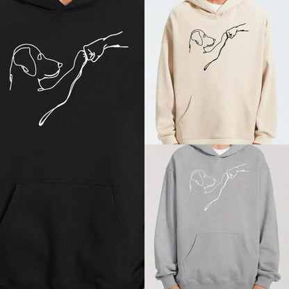 Dog And Man Printed Hoodie - Couture Envy
