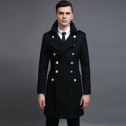 Double - row Retro Woolen Coat Man - Couture Envy