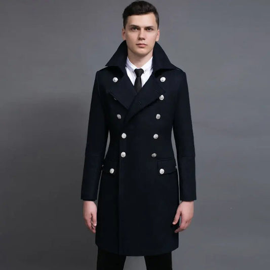 Double - row Retro Woolen Coat Man - Couture Envy