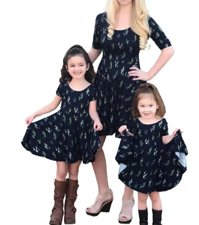 Fashion Kids Girls Dress Cactus Printed Dress - Couture Envy