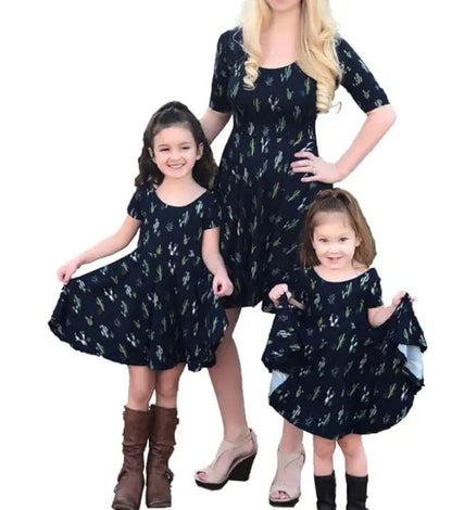 Fashion Kids Girls Dress Cactus Printed Dress - Couture Envy