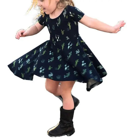 Fashion Kids Girls Dress Cactus Printed Dress - Couture Envy