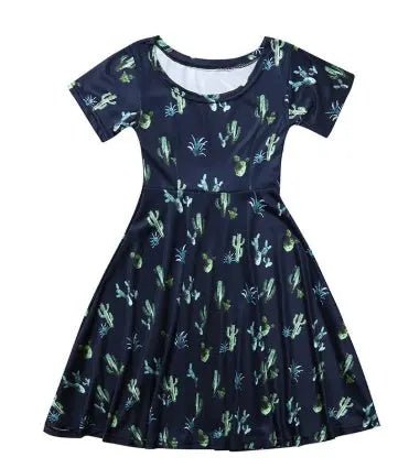 Fashion Kids Girls Dress Cactus Printed Dress - Couture Envy