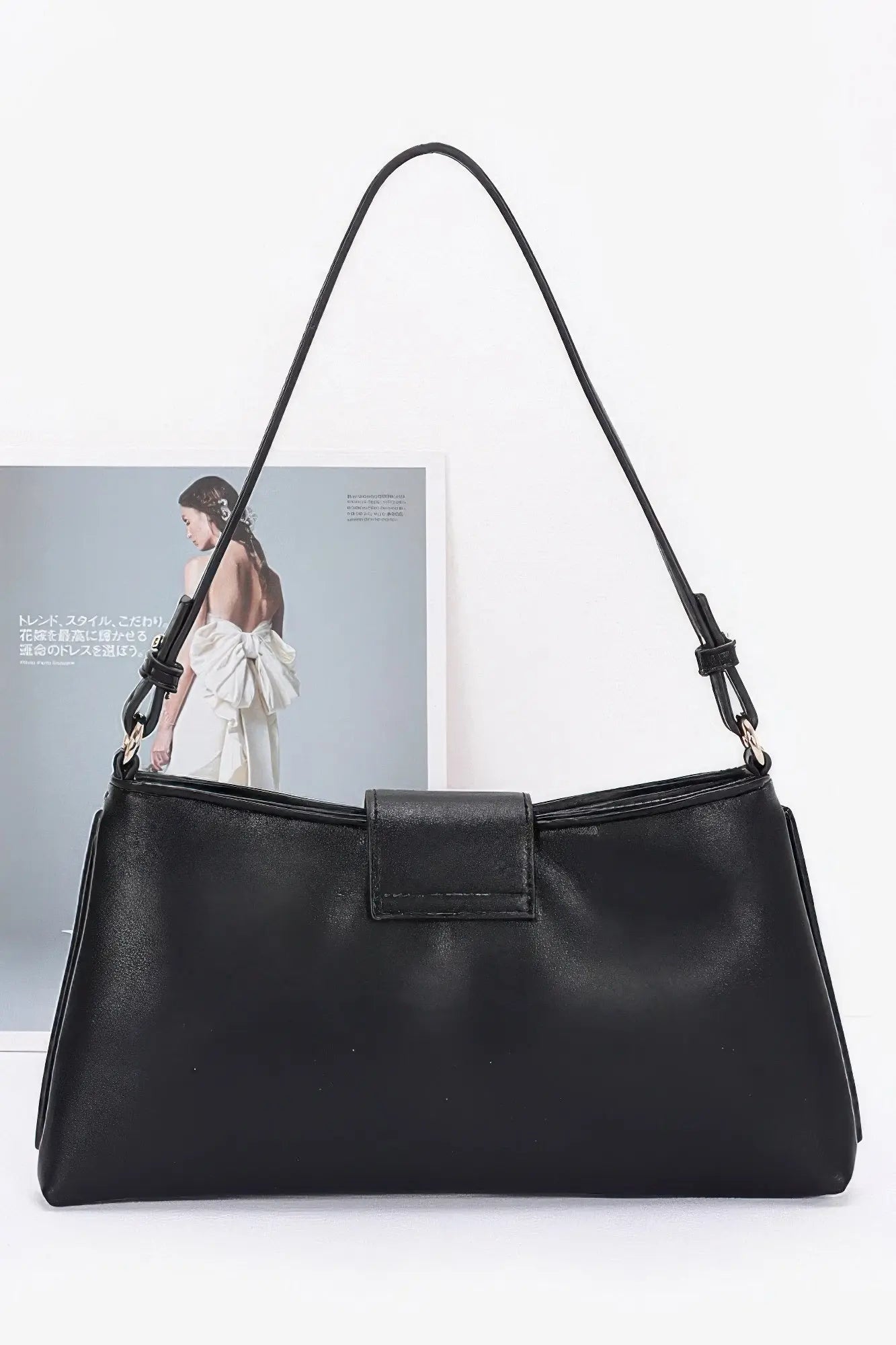Faux Leather Eyelet Studded Shoulder Bag - Couture Envy