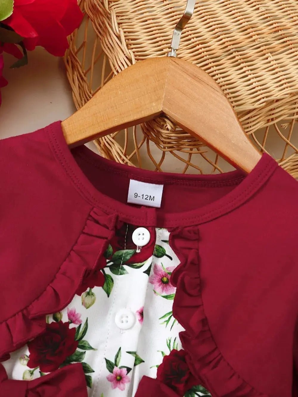 Frill Floral Round Neck Flounce Sleeve Dress - Couture Envy