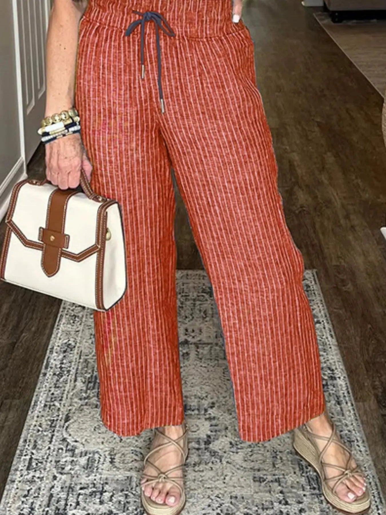 Full Size Button - Up Shirt and Wide - Leg Pants Set Plus Size - Couture Envy