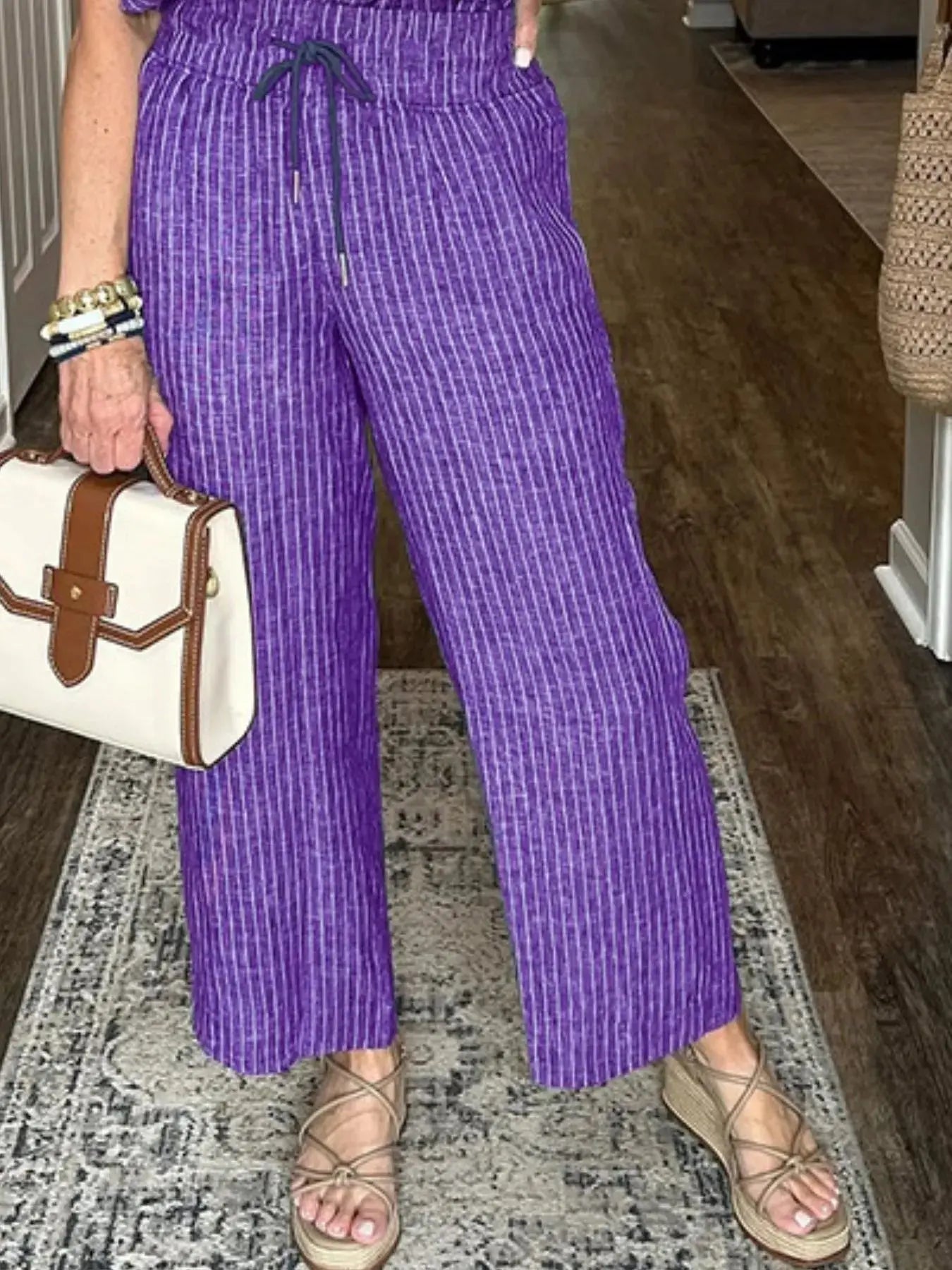 Full Size Button - Up Shirt and Wide - Leg Pants Set Plus Size - Couture Envy