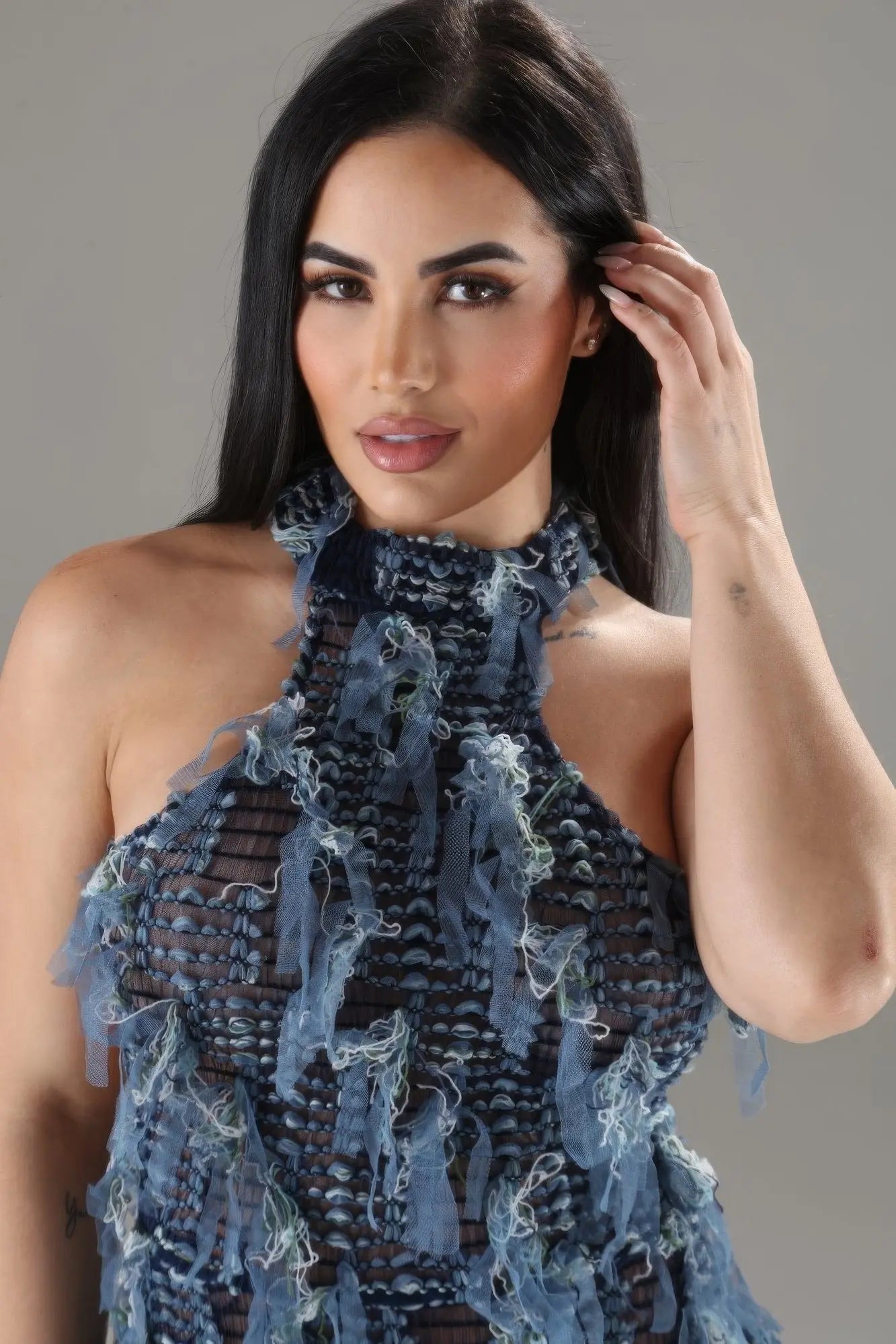 Halter Ruffled Dress - Couture Envy