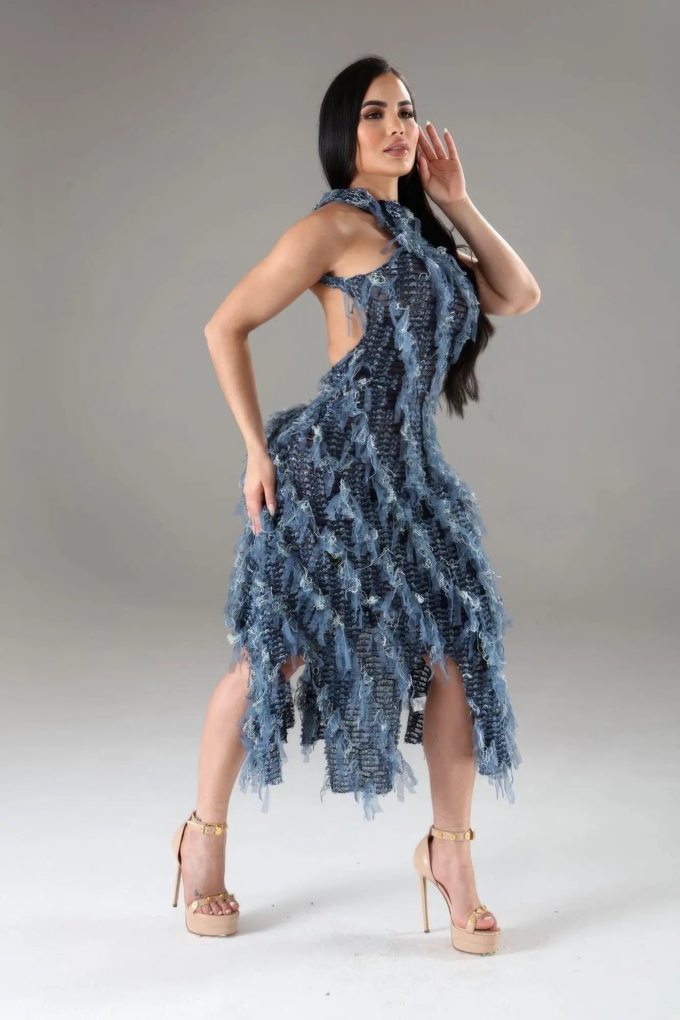 Halter Ruffled Dress - Couture Envy