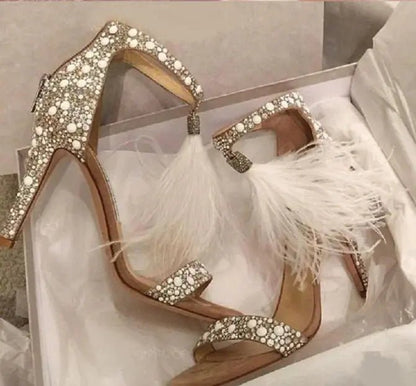 High Heels, Feather Sandals, Tassel Heels - Couture Envy