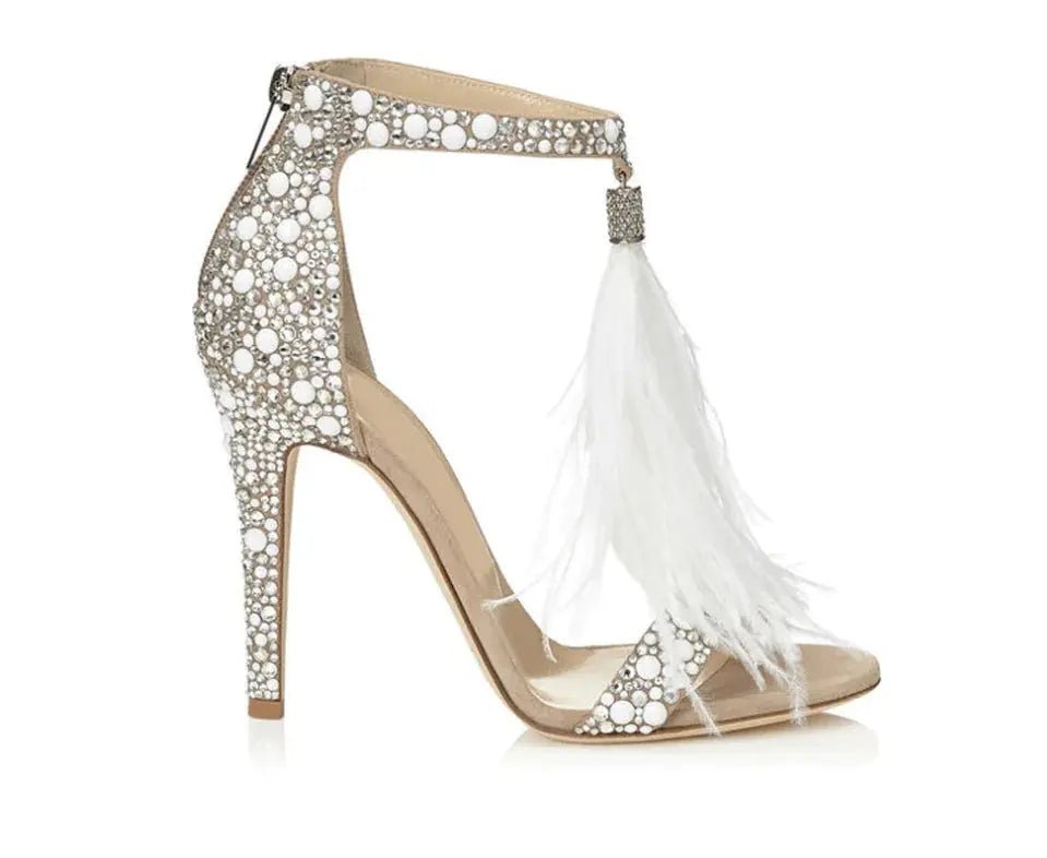 High Heels, Feather Sandals, Tassel Heels - Couture Envy
