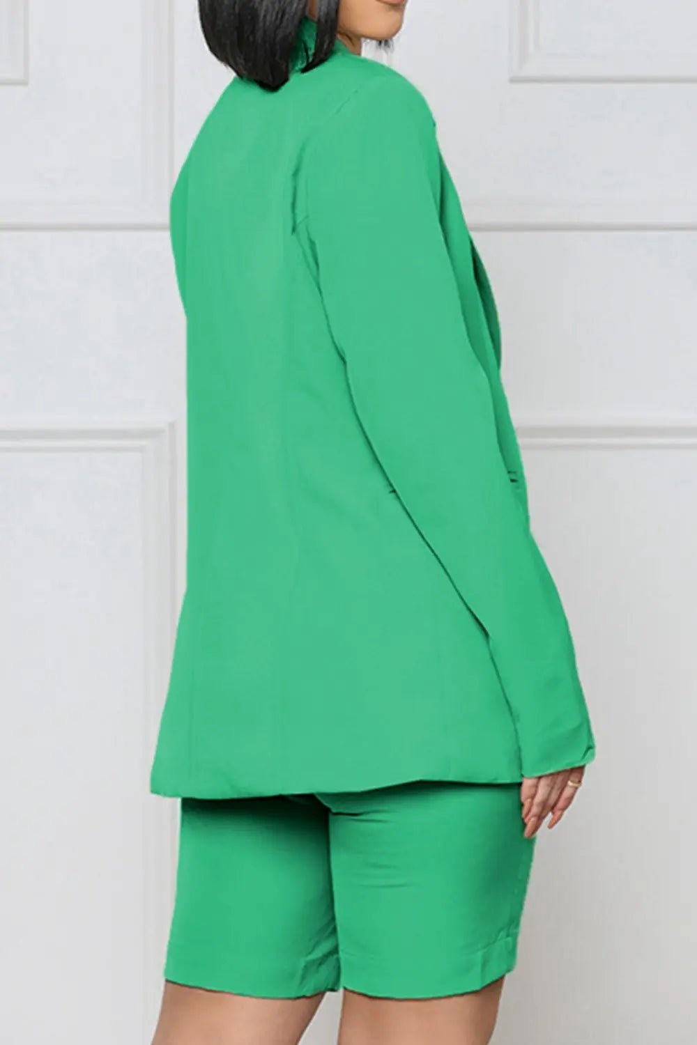Long Sleeve Blazer and Shorts Set - Couture Envy