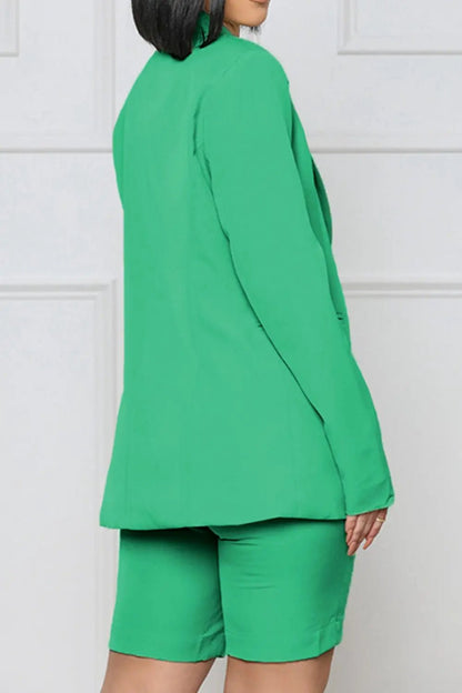 Long Sleeve Blazer and Shorts Set - Couture Envy